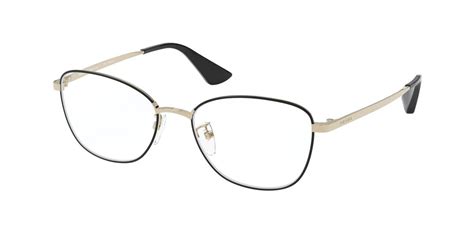 Prada PR 64XVD Asian Fit AAV1O1 Eyeglasses in Black Gold 